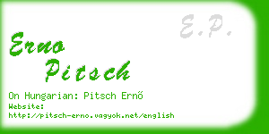 erno pitsch business card